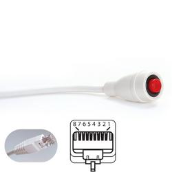 EconoCall&trade; Call Cord Simplex Tektone Critical Alert RJ45 8-Pin Plug White with 7 ft Cord