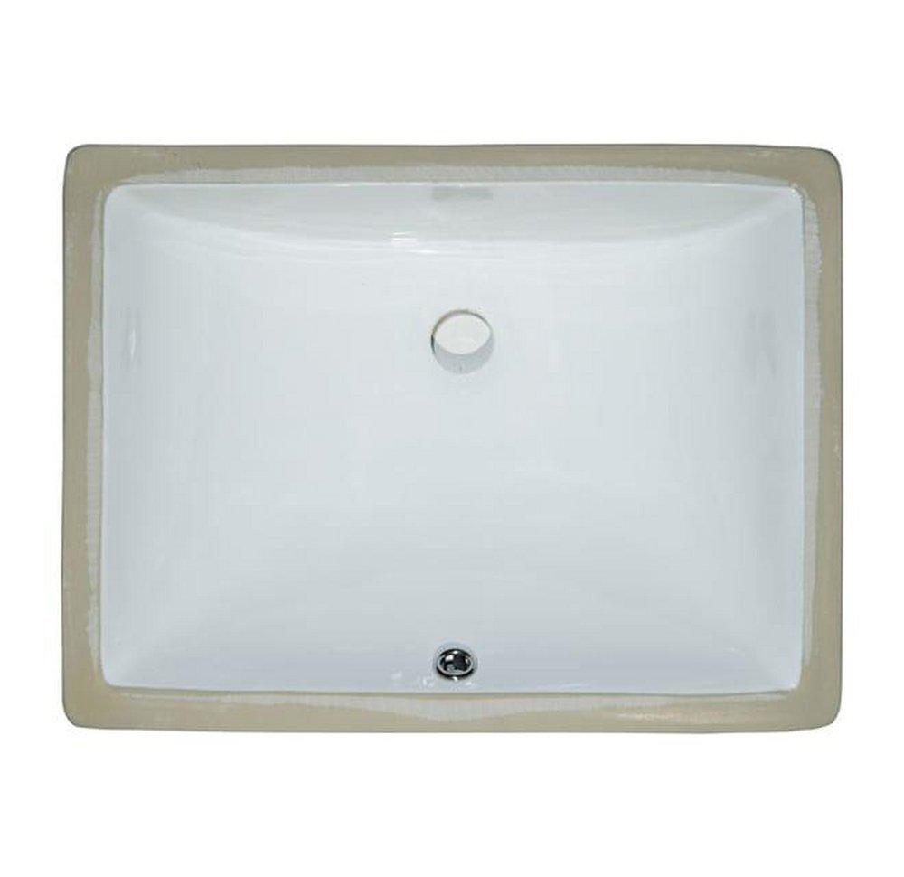 20" X 15" WHITE RECTANGLE PORCELAIN UNDERMOUNT BATHROOM VANITY VESSEL SINK 