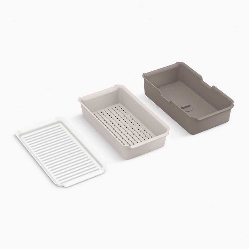 Three-Piece Workstation Sink Accessory Set in Light Warm Neutrals 
