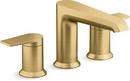 Two Handle Roman Tub Faucet in Vibrant Brushed Moderne Brass (Trim Only)