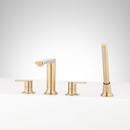 Two Handle Roman Tub Faucet and Hand Shower in Brushed Gold (Trim Only)