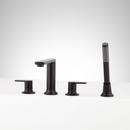 Two Handle Roman Tub Faucet and Hand Shower in Matte Black (Trim Only)