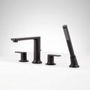 Signature Hardware Matte Black Two Handle Roman Tub Faucet and Hand Shower (Trim Only) 