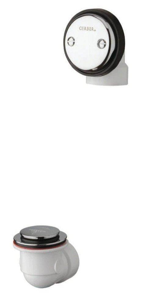 Gerber Plumbing Polished Chrome 3-3/4 in. Plastic Toe-Tap Drain 
