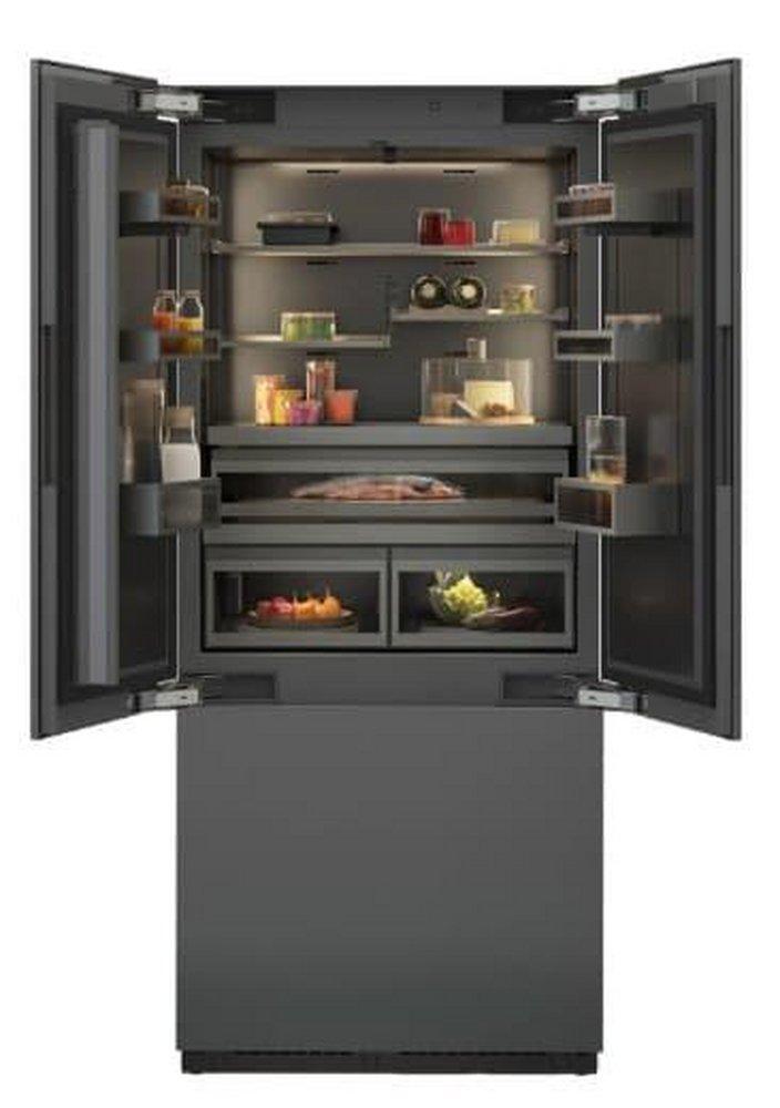 36 FRENCH DOOR FRIDGE-FREEZER COMBINATION DARK BRUSHED STAINLESS STEEL INTERIOR 