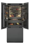 36 FRENCH DOOR FRIDGE-FREEZER COMBINATION DARK BRUSHED STAINLESS STEEL INTERIOR 