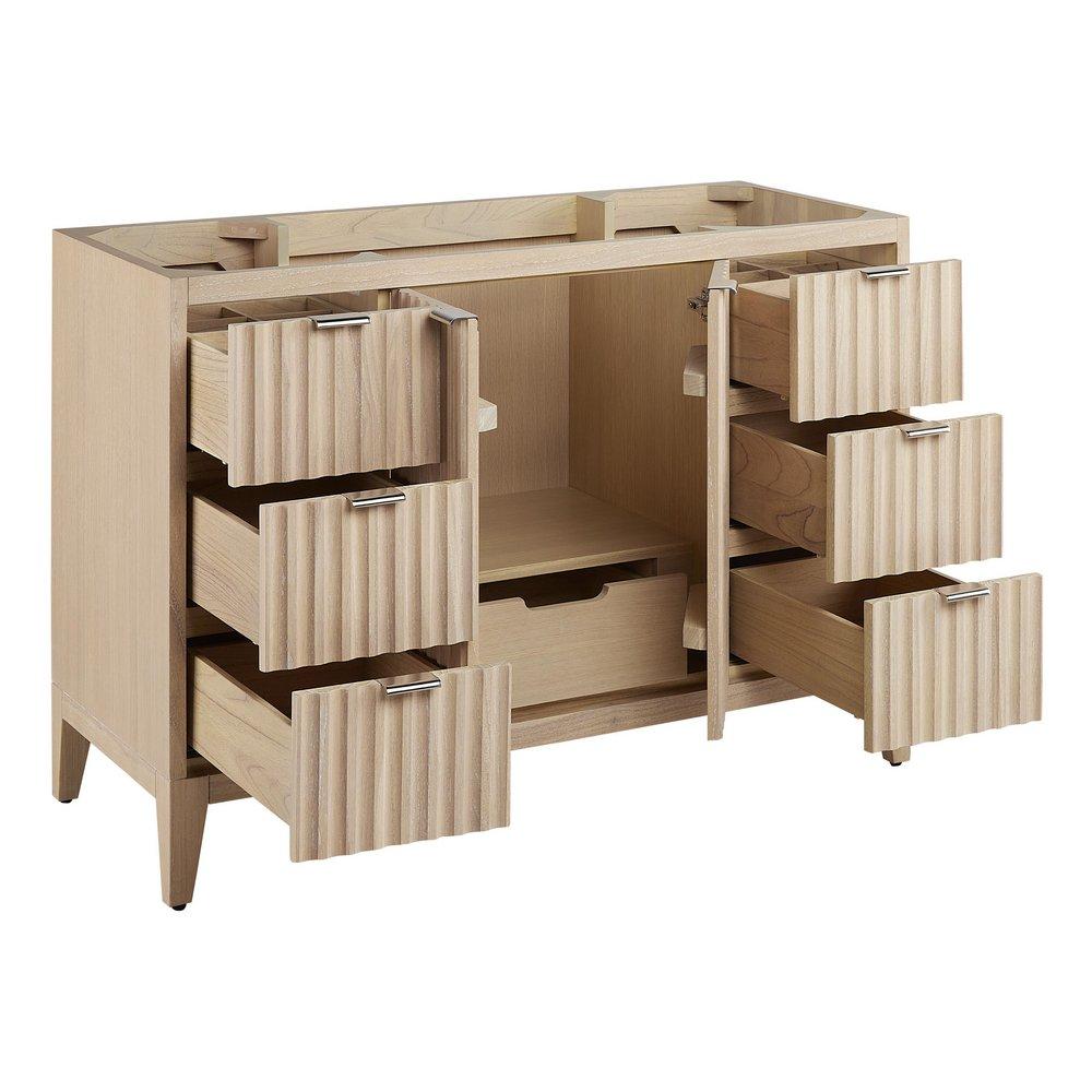 48 BAYLISS VANITY WITH RECTANGULAR UNDERMOUNT SINK - STONEWARE WHITE - FEATHERED WHITE - WIDESPREAD 