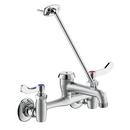 Lead Free Two Handle Wall Mount Service Sink Faucet in Polished Chrome 
