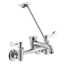 Lead Free Two Handle Wall Mount Service Sink Faucet in Polished Chrome