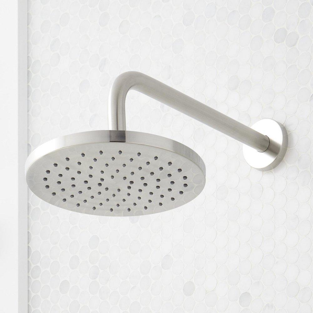 ELITA PRESSURE BALANCE SHOWER SYSTEM WITH SLIDE BAR AND HAND SHOWER - LEVER HANDLES - BRUSHED NICKEL 