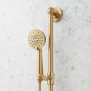 ELITA PRESSURE BALANCE SHOWER SYSTEM WITH SLIDE BAR AND HAND SHOWER - LEVER HANDLES - BRUSHED GOLD 