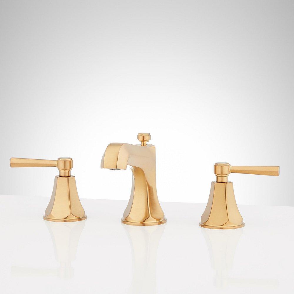 ELITA WIDESPREAD BATHROOM FAUCET - LEVER HANDLES - BRUSHED GOLD 