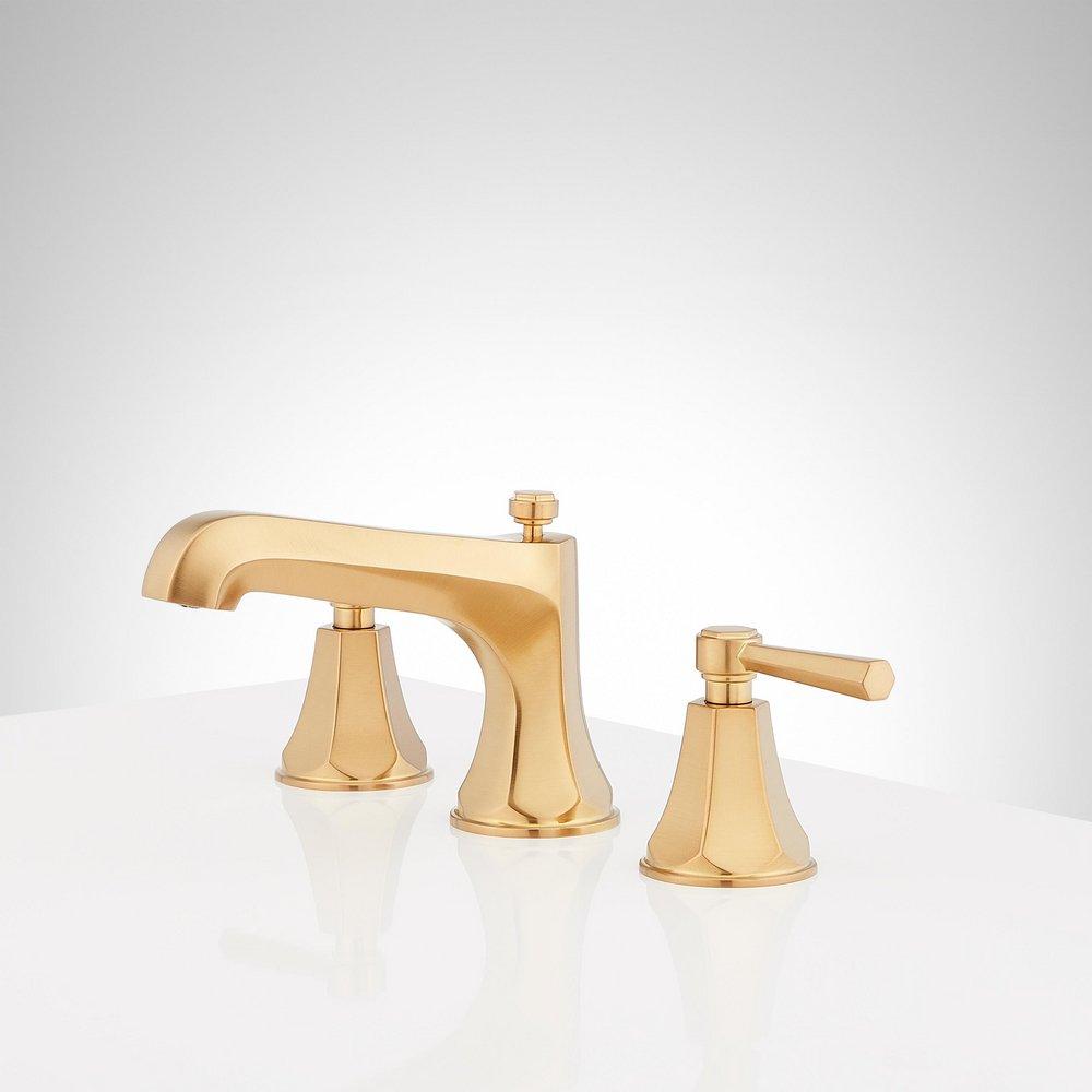 ELITA WIDESPREAD BATHROOM FAUCET - LEVER HANDLES - BRUSHED GOLD 