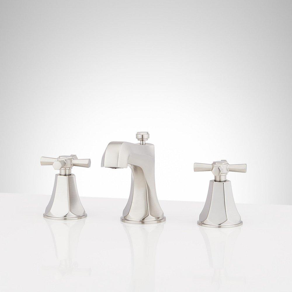 ELITA WIDESPREAD BATHROOM FAUCET - CROSS HANDLES - BRUSHED NICKEL 