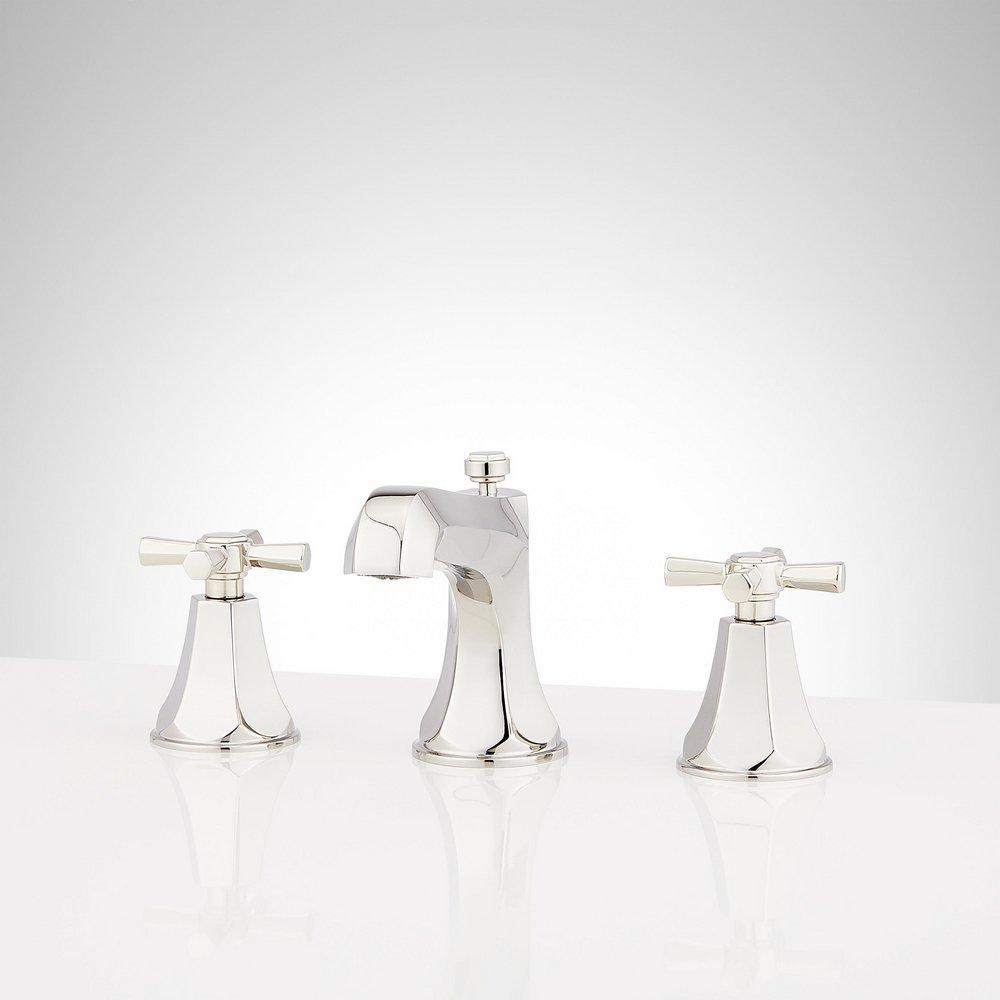 ELITA WIDESPREAD BATHROOM FAUCET - CROSS HANDLES - POLISHED NICKEL 