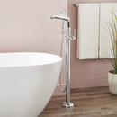 ELITA FREESTANDING TUB FAUCET WITH HAND SHOWER AND ROUGH-IN VALVE LESS STOPS - LEVER HANDLE - CHROME 