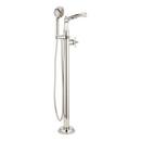 ELITA FREESTANDING TUB FAUCET WITH HAND SHOWER AND ROUGH-IN VALVE LESS STOPS - CROSS-POLISHED NICKEL 