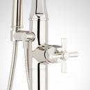 ELITA FREESTANDING TUB FAUCET WITH HAND SHOWER AND ROUGH-IN VALVE LESS STOPS - CROSS-POLISHED NICKEL 