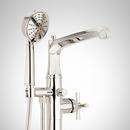 ELITA FREESTANDING TUB FAUCET WITH HAND SHOWER AND ROUGH-IN VALVE LESS STOPS - CROSS-POLISHED NICKEL 