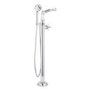 ELITA FREESTANDING TUB FAUCET WITH HAND SHOWER AND ROUGH-IN VALVE WITH STOPS - CROSS HANDLE - CHROME 