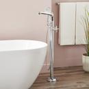 ELITA FREESTANDING TUB FAUCET WITH HAND SHOWER AND ROUGH-IN VALVE WITH STOPS - CROSS HANDLE - CHROME 