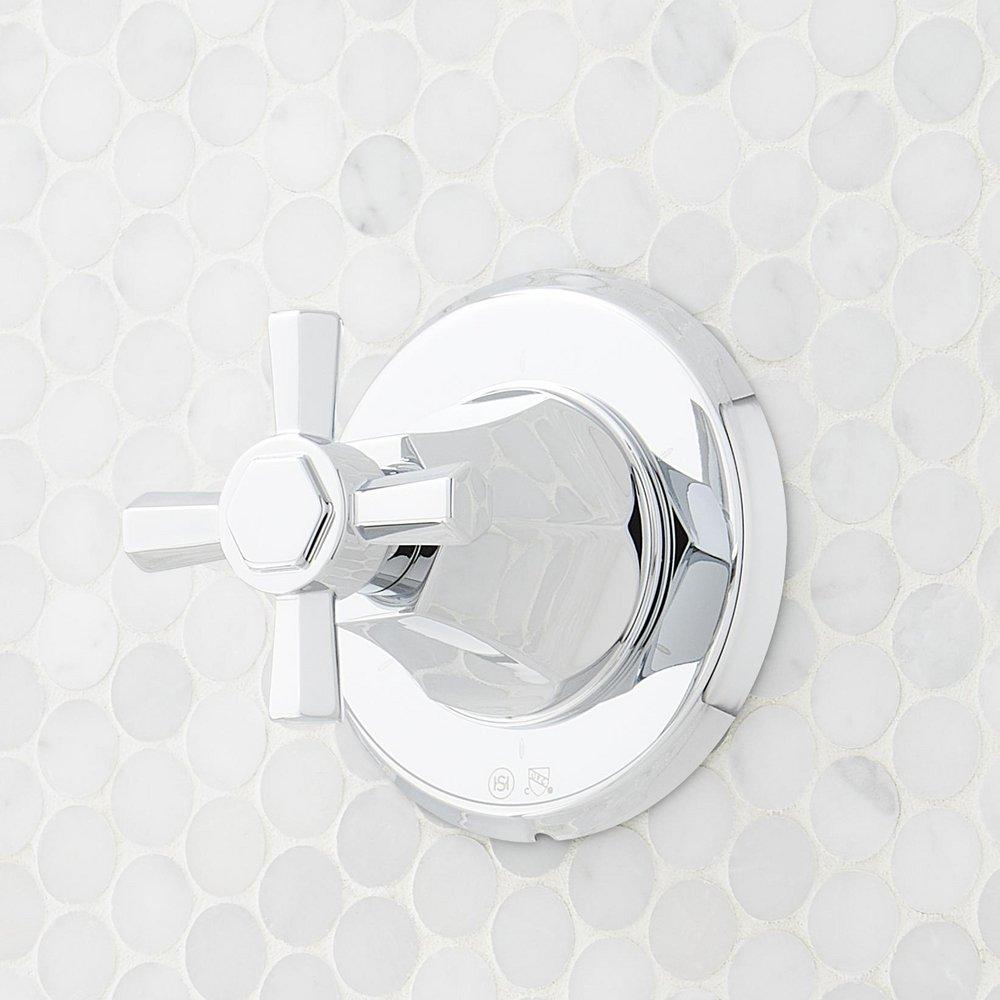 ELITA IN-WALL SHOWER DIVERTER TRIM - CROSS HANDLE - CHROME 