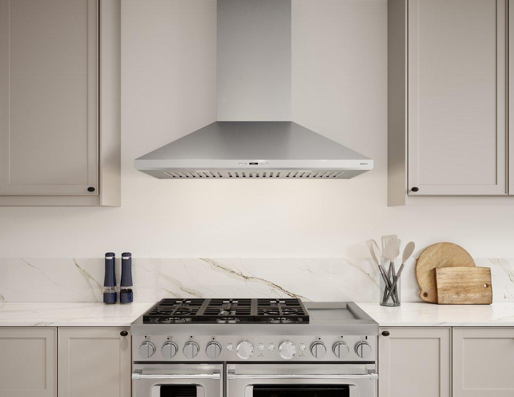 48 in. Ducted Wall Mount Range Hood in Stainless Steel 