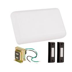 Flat Black Chime Kit with 2 Doorbell Buttons & Transformer