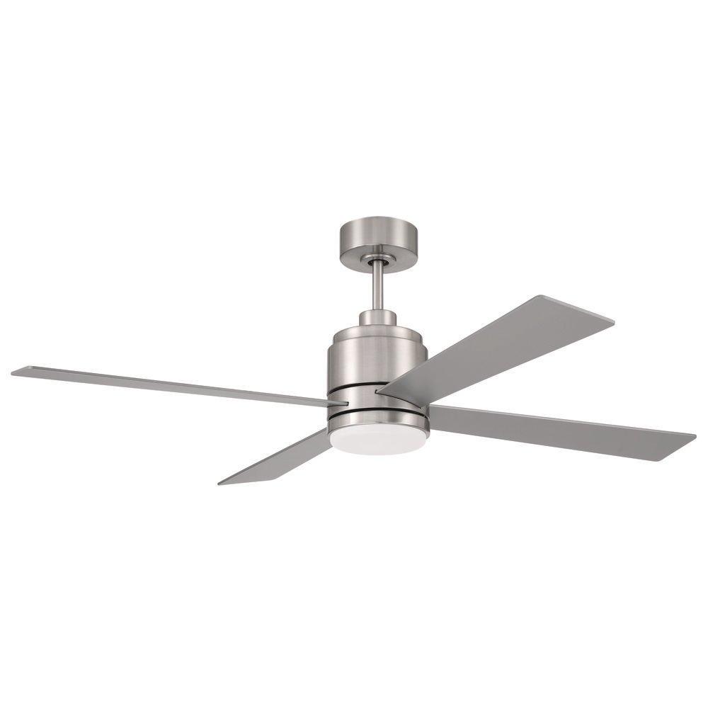 52 in. 4-Blade Indoor LED Ceiling Fan in Brushed Polished Nickel 