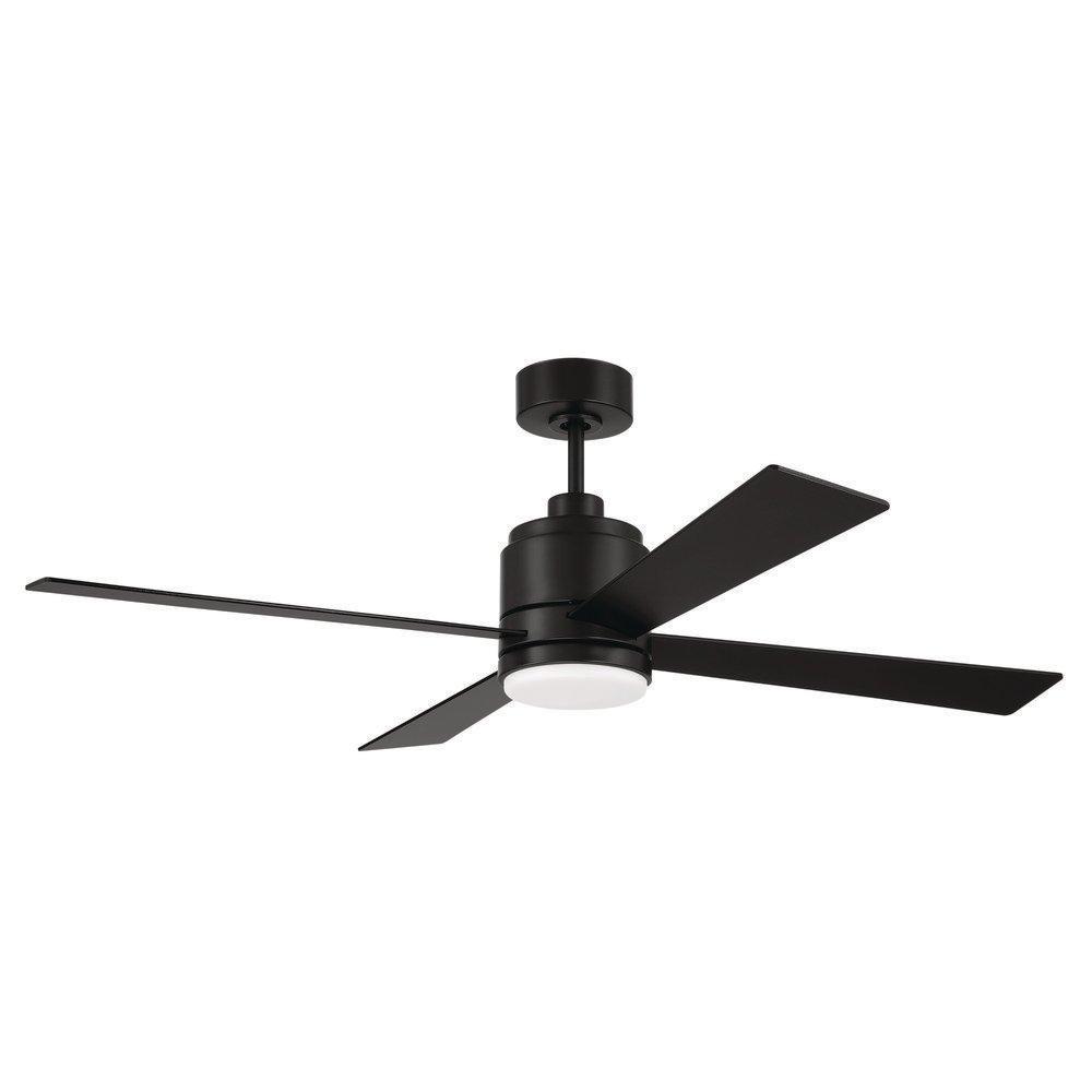 52 in. 4-Blade Indoor LED Ceiling Fan in Flat Black 