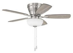 42in. 5-Blade Ceiling Fan with Brushed Polished Nickel and Driftwood/Walnut Blades