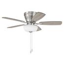 42in. 5-Blade Ceiling Fan with Brushed Polished Nickel and Driftwood/Walnut Blades 