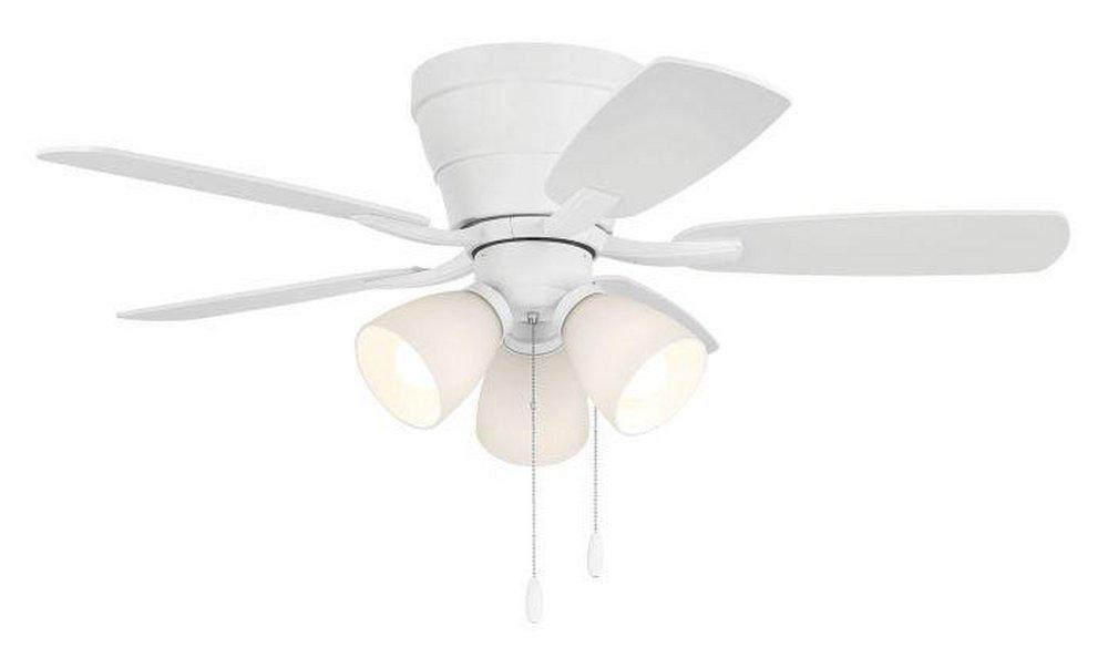 42 INCH HUGGER CEILING FAN W/ 5 BLADES  3 LIGHT KIT 