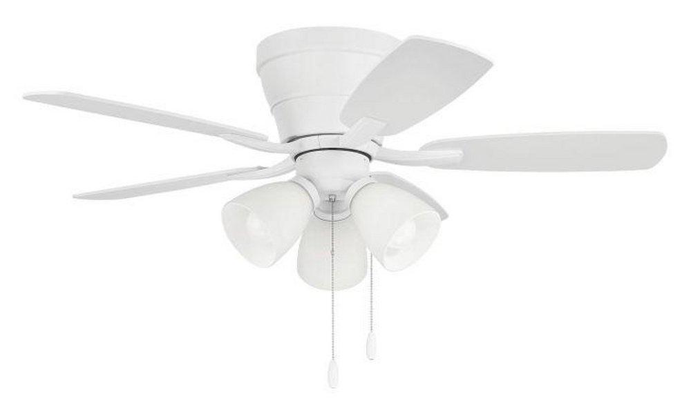 42 INCH HUGGER CEILING FAN W/ 5 BLADES  3 LIGHT KIT 