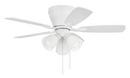 42 INCH HUGGER CEILING FAN W/ 5 BLADES  3 LIGHT KIT 