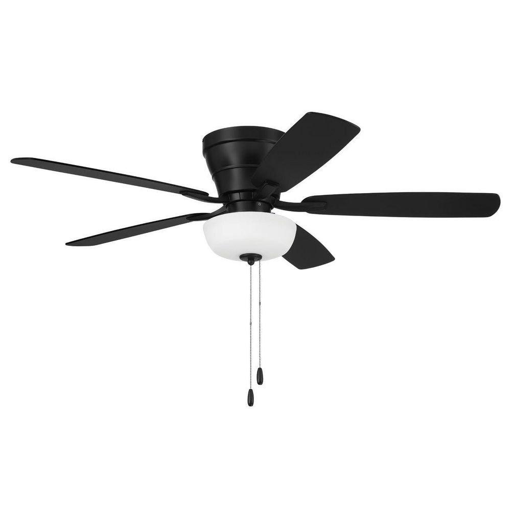 52in. 5-Blade Ceiling Fan with Flat Black/Greywood Blades 