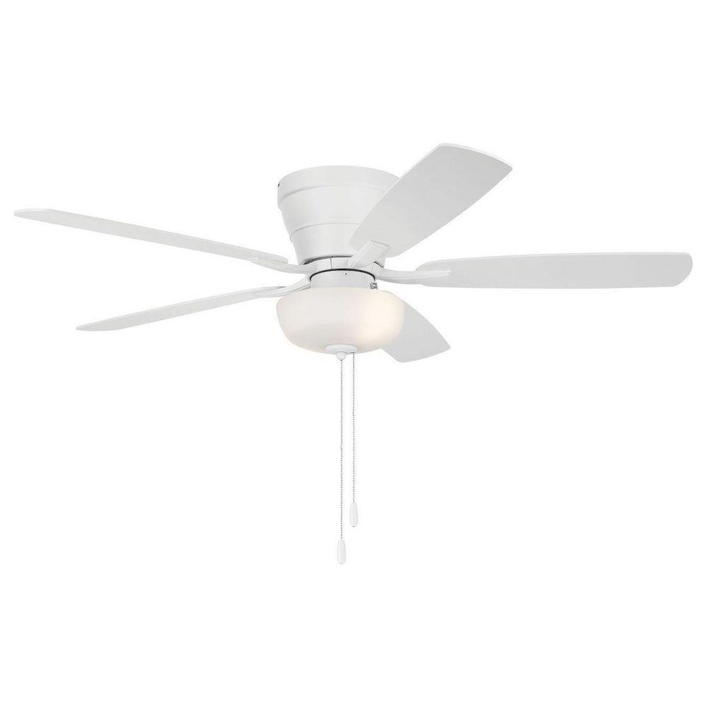 52in. 5-Blade Ceiling Fan with White with White/Washed Oak Blades 
