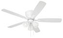 52in. 5-Blade Ceiling Fan with White/Washed Oak Blades, 3 Light Kit