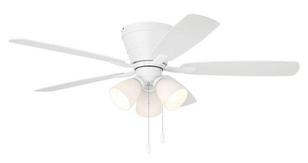52 INCH HUGGER CEILING FAN W/ 5 BLADES 3 LIGHT KIT 