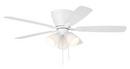 52 INCH HUGGER CEILING FAN W/ 5 BLADES 3 LIGHT KIT 