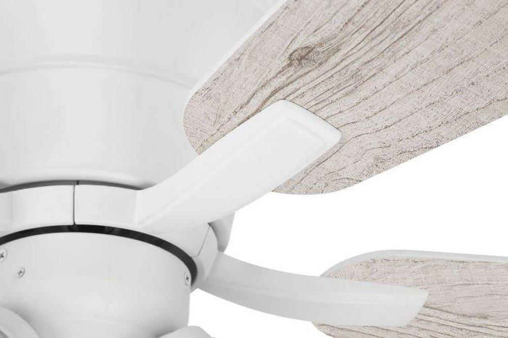 52in. 5-Blade Ceiling Fan with White/Washed Oak Blades, 3 Light Kit 