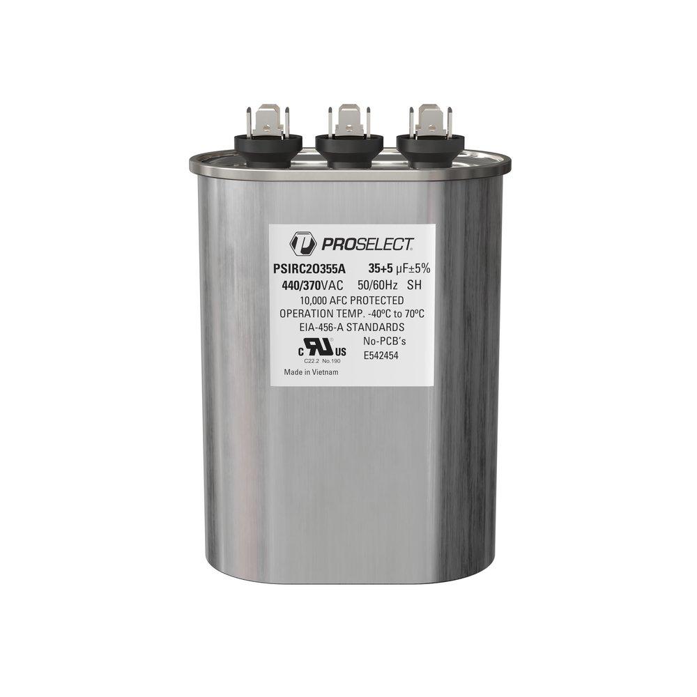 Silo image of PROSELECT® 35/5 mfd 440/370V Dual Oval Run Capacitor