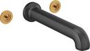 Two Handle Wall Mount Tub Filler in Matte Black (Handles Sold Separately)