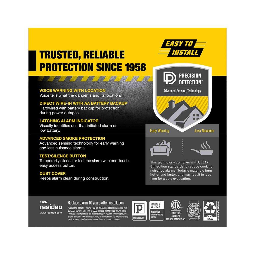 AC/DC Smoke Alarm with Voice Alerts 