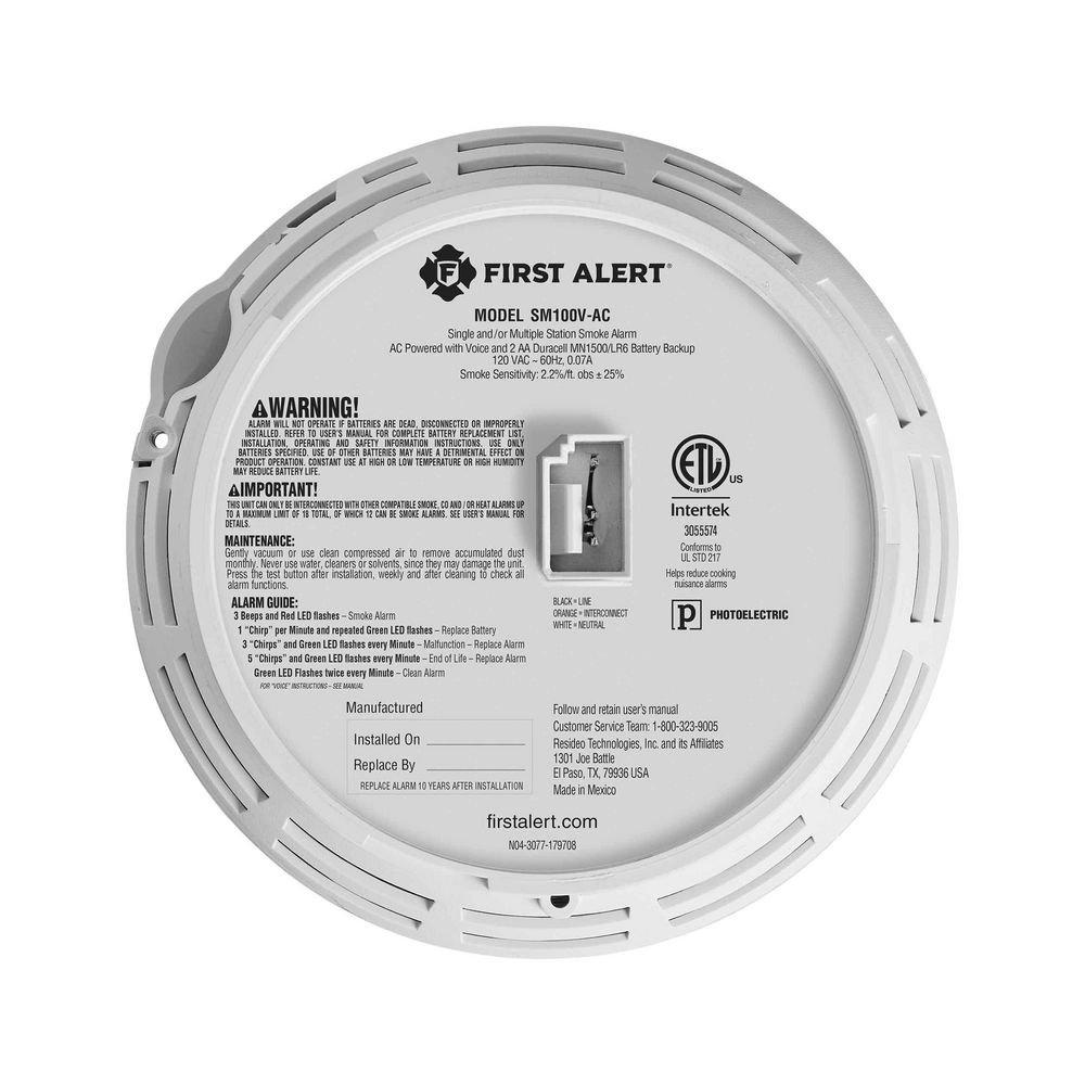 AC/DC Smoke Alarm with Voice Alerts 