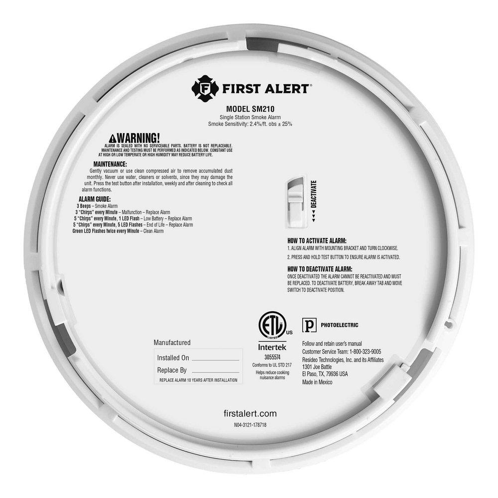 DC Smoke Alarm with 10 Year Battery 