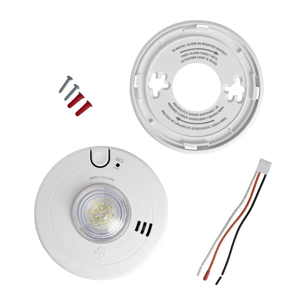 AC/DC Smoke & Carbon Monoxide Combo Alarm with LED Strobe 