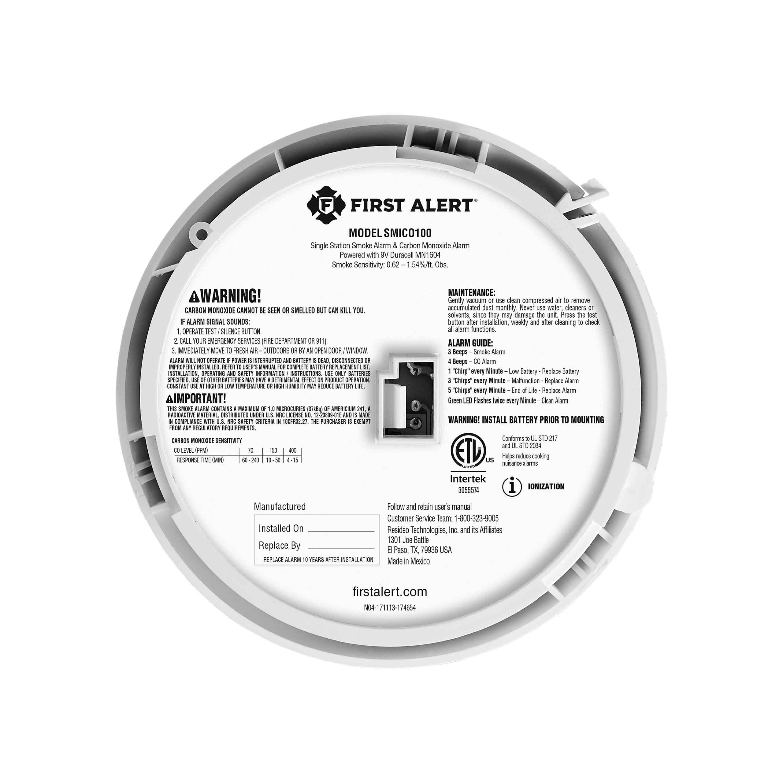 DC Smoke & Carbon Monoxide Combo Alarm 