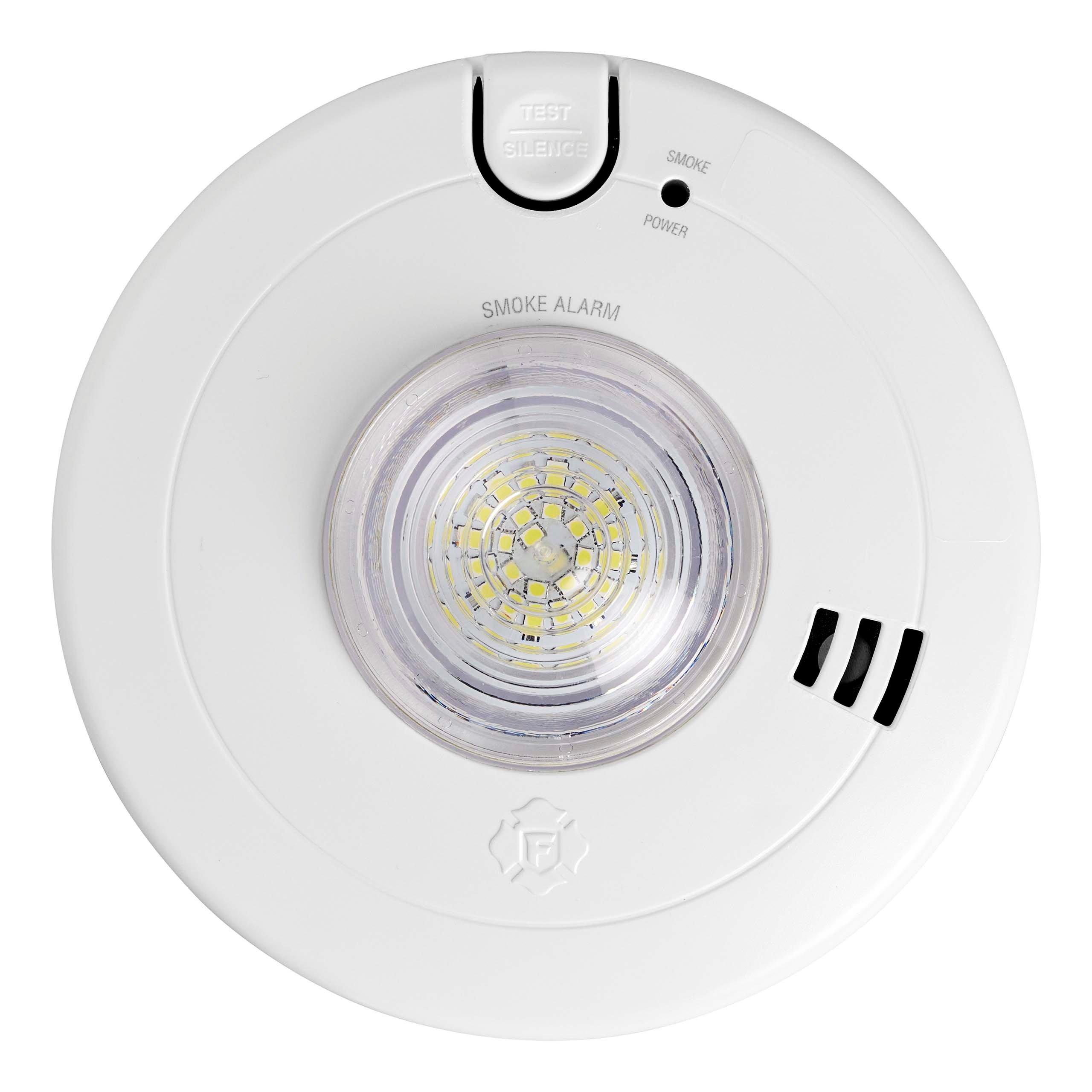 AC/DC Smoke Alarm with LED Strobe and 10 Year Battery 
