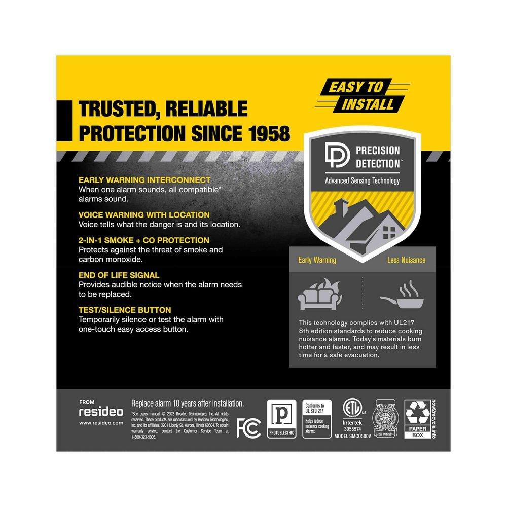 Smoke & Carbon Monoxide Combo Alarm, AA Battery Powered 